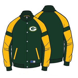 FELPA MAJESTIC 4696 JEITER LETTERMAN JACKET  GREEN BAY PACKERS