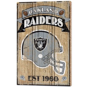 PANNELLO LEGNO WINCRAFT ESTABLISHED 38 X 61 CM OAKLAND RAIDERS