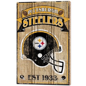 PANNELLO LEGNO WINCRAFT ESTABLISHED 38 X 61 CM PITTSBURGH STEELERS