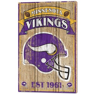 PANNELLO LEGNO WINCRAFT ESTABLISHED 38 X 61 CM MINNESOTA VIKINGS