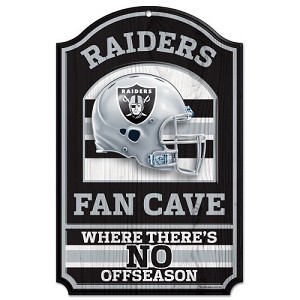 PANNELLO LEGNO WINCRAFT FAN CAVE 28 X 43 CM  OAKLAND RAIDERS