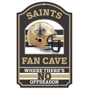 PANNELLO LEGNO WINCRAFT FAN CAVE 28 X 43 CM  NEW ORLEANS SAINTS