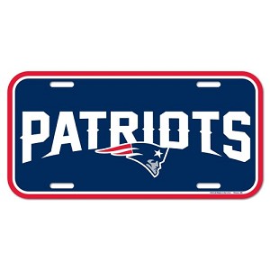 PANNELLO PLASTICA WINCRAFT LICENSE PLATE 15 X 30 CM  NEW ENGLAND PATRIOTS