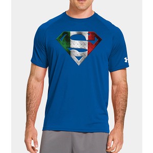 MAGLIA UNDER ARMOUR ALTER EGO SUPERMAN ITALIA UOMO  BLU ROYAL