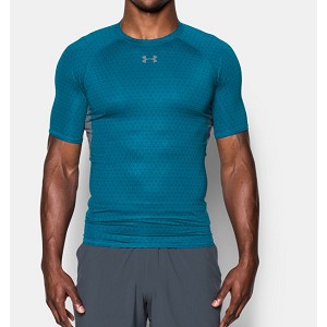 MAGLIA UNDER ARMOUR HG PRINTED COMPRESSION SS 1257477  BLU 0953