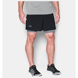 PANTALONE UNDER ARMOUR 1289625 QUALIFIER 2 IN 1  NERO