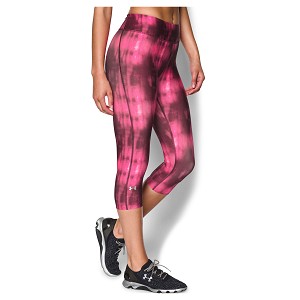 PANTALONE UNDER ARMOUR 1258599 W HEATGEAR CAPRI  ROSA NERO