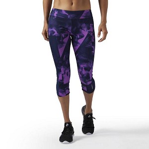 PANTALONE REEBOK CROSSFIT CE7768 LEGGINGS WORKOUT CAPRI  VIOLA