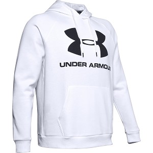 FELPA UNDER ARMOUR RIVAL FLEECE LOGO 1345628  BIANCO