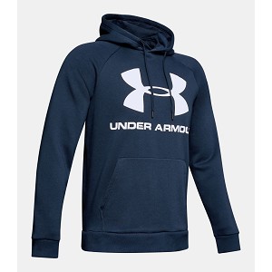 FELPA UNDER ARMOUR RIVAL FLEECE LOGO 1345628  BLU NAVY