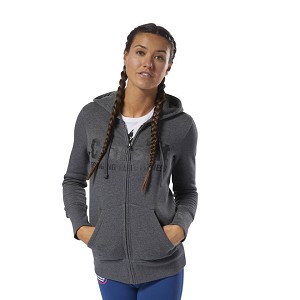 FELPA REEBOK CROSSFIT DH3723 W FULL ZIP  GRIGIO