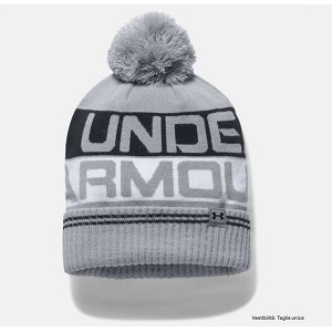 CAPPELLO UNDER ARMOUR 1300078 KNIT RETRO POM  GRIGIO