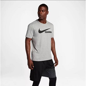 TSHIRT NIKE 777358 TRAINING SWOOSH  GRIGIO