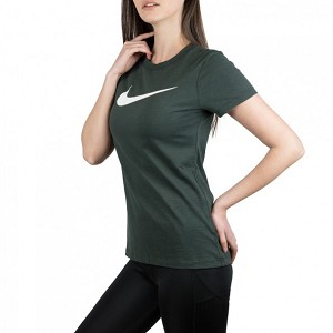 TSHIRT NIKE AQ3212 W DRY CREW  VERDE SCURO