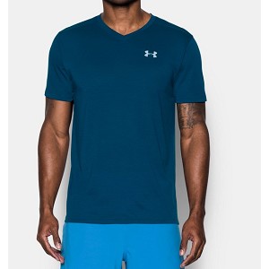 TSHIRT UNDER ARMOUR 1283380 STREAKER V NECK  BLU NAVY