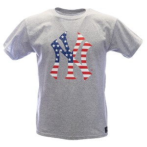 TSHIRT MAJESTIC MNY1917E2 NEW YORK YANKEES  GRIGIO