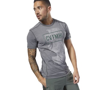 TSHIRT REEBOK CROSSFIT D94898 BURNOUT SS - SOLID  GRIGIO