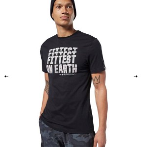 TSHIRT REEBOK CROSSFIT EC1464 FITTEST ON EARTH  NERO