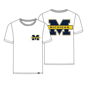 TSHIRT 47 BRAND BACKER ECHO MICHIGAN WOLVERINES  BIANCO