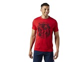 TSHIRT REEBOK CROSSFIT BR5534 MIKE GIANT SKULL  ROSSO