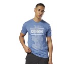 TSHIRT REEBOK CROSSFIT D94881 BURNOUT SS - SOLID  AZZURRO